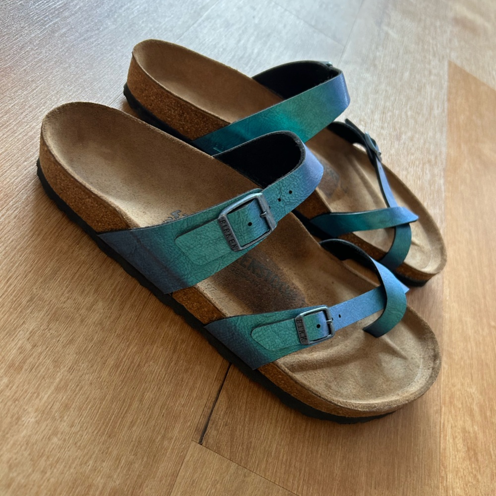 Birkenstock Women's Sandals - Blue and Brown
